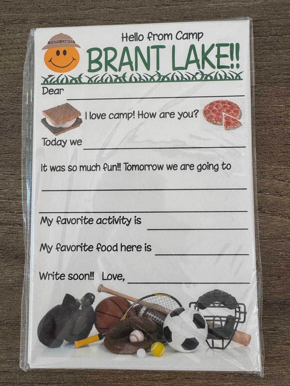 Sleep-Away Camp Stationary. Brant Lake Camp. (8) Sheet/Envelope Sets. NWOT.